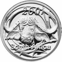 (№2001km245) Монета Южная Африка 2001 год 20 Cents (Дикой - Власть - Буйвола)