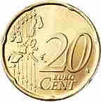 (2006) Монета Австрия 2006 год 20 центов  1. Старая карта ЕС Северное золото  UNC