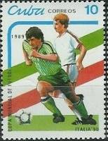 (1989-022) Марка Куба "Футбол (4)"    ЧМ по футболу 1990 Италия III O