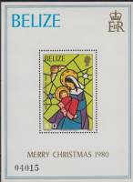 (№1980-28) Блок марок Белиз 1980 год "Мадонна и ребенка", Гашеный