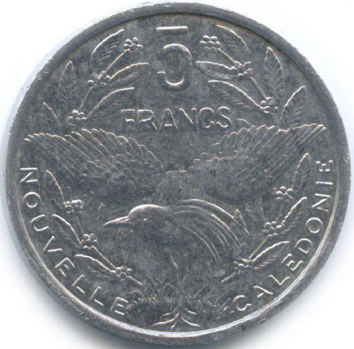 (2001) Монета Новая Каледония 2001 год 5 франков   Алюминий  XF