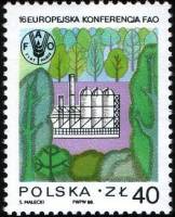 (1988-024) Марка Польша "Природа и промышленность"    Европейский конгресс всемирной продовольственн