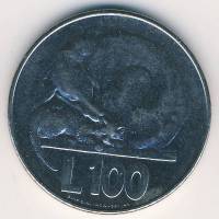 () Монета Сан-Марино 1975 год 100  ""   Никель  UNC