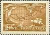 1943-22  Марка СССР Карта экспедиции (Коричневая) Гориз растр  Витус Беринг I Θ