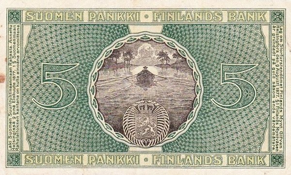 (,) Банкнота Финляндия 1918 год 5 марок    UNC