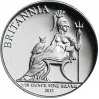 (№2013) Монета Великобритания 2013 год 10 Pence (Британия - Серебро)