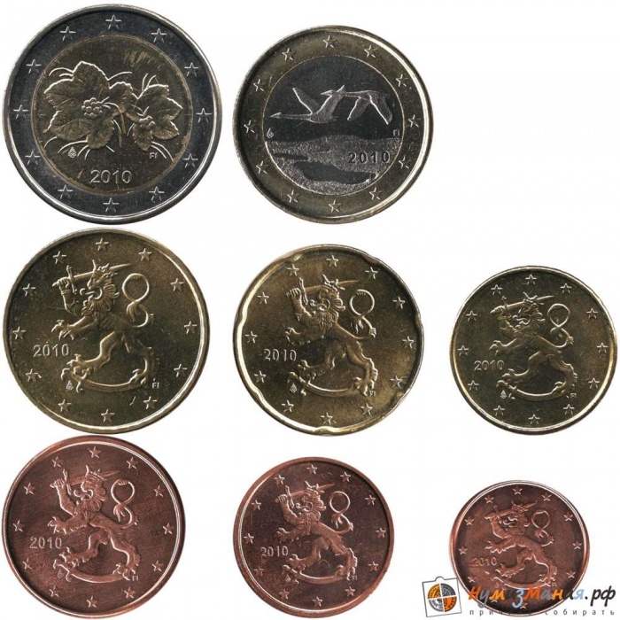 2010 Набор монет Евро Финляндия 2010 год   UNC