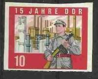 (1964-066) Марка Германия (ГДР) "Солдат"    ГДР 15 лет III O