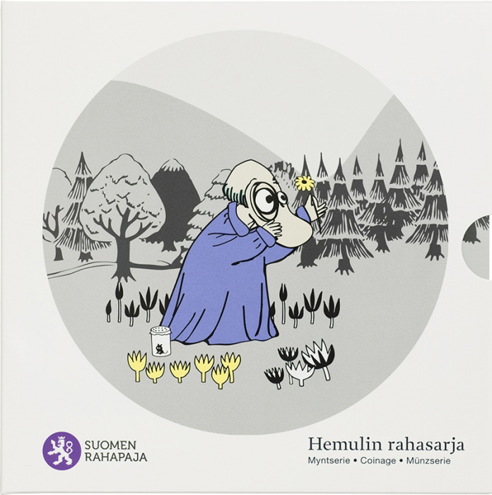 (2014 I, 8 м + жетон) Набор монет Финляндия 2014 год &quot;Хемуль из Муми-дола&quot;   Буклет