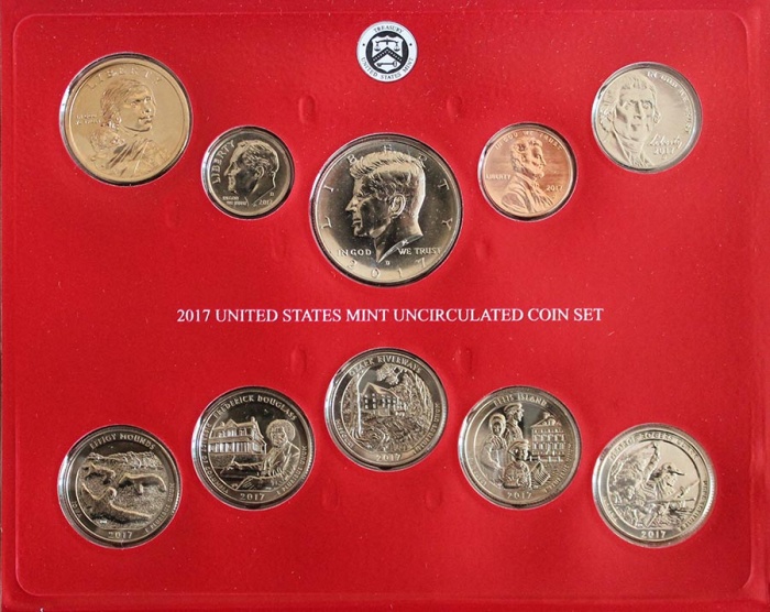 (2017pd, 20 м.) Набор США 2017 год   UNC
