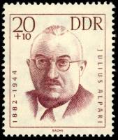 (1962-057) Марка Германия (ГДР) "Джулиус Альпари"    Анти-фашисты II Θ