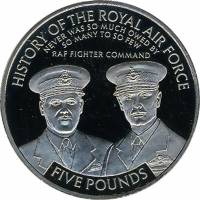 (2008) Монета Остров Джерси 2008 год 5 фунтов "Верховное командование ВВС"   UNC