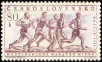 (1956-035) Марка Чехословакия "Бег"    Скачки в Пардубице. Летние Олимпийские игры в Мельбурне III Θ