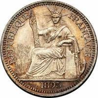 (№1895km2a) Монета Французский Индокитай 1895 год 10 Cents
