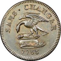 (№1733km5) Монета Остров Мэн 1733 год 1 Penny (Джеймс Стэнли)