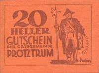 (№1920) Банкнота Австрия 1920 год "20 Heller"