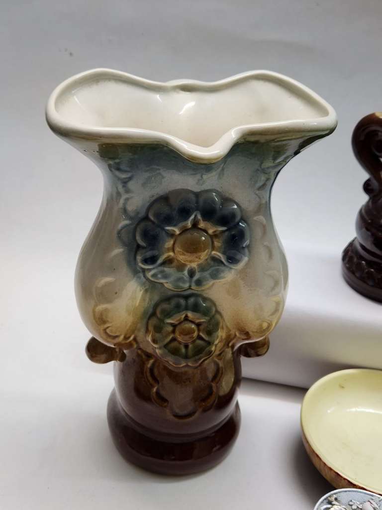 Вазы 2 шт блюдо шкатулка сердце и розетка керамика блюдо СССР