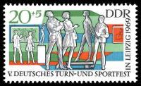 (1969-055) Марка Германия (ГДР) "Спортсмены (4)"    Фестиваль гимнастики и спорта II Θ