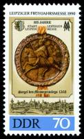 (1990-019) Марка Германия (ГДР) "Печать честной привилегии (1268)"    Ярмарка, Лейпциг III Θ