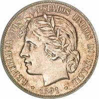 (№1891km498) Монета Бразилия 1891 год 2,000 Reacute;is