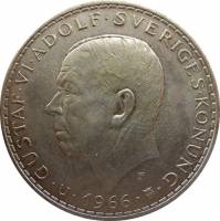 () Монета Швеция 1966 год 5 крон ""  Биметалл (Серебро - Ниобиум)  XF