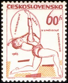 (1965-003) Марка Чехословакия &quot;Художественная гимнастика&quot;    Спорт III Θ