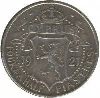 (№1921km15) Монета Кипр 1921 год 4frac12; Piastres (венчает щит с Лев)