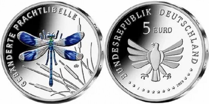 (2023) Монета Германия 2023 год 5 евро &quot;Бабочка-стрекоза&quot; Медь-Никель  UNC