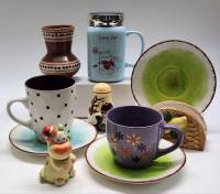Чашки Блюдца Ваза Солонки Кружка керамика с крышкой Lovely Cat (10 предметов)