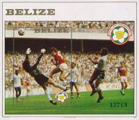(№1982-56) Блок марок Белиз 1982 год "Англия против Франции", Гашеный