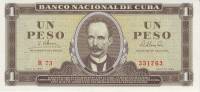(№1965P-94c) Банкнота Куба 1965 год "1 Peso"