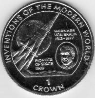 (1996) Монета Остров Мэн 1996 год 1 крона "Вернер фон Браун"  Медь-Никель  UNC