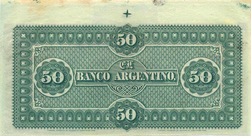 (№1873P-S1503) Банкнота Аргентина 1873 год &quot;50 Pesos Plata Bolivana&quot;