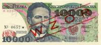 (1987) Банкнота Польша 1987 год 10 000 злотых "Станислав Выспяньский"   UNC