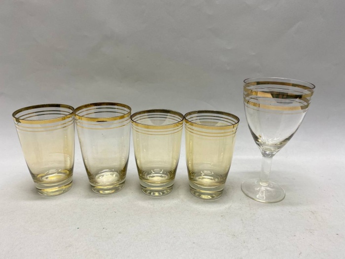 Стакан, бокал, золотая кайма, СССР, 5 шт