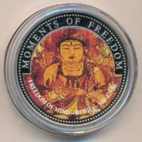(2001) Монета Либерия 2001 год 10 долларов "Будда"  Медь-Никель  UNC