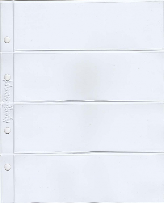 Лист для банкнот Оптима S4W на  4 боны с белым разделителем Производство &quot;Нумизмания&quot;