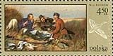 (1968-077) Марка Польша "Охотники на привале"   Охота в живописи III O