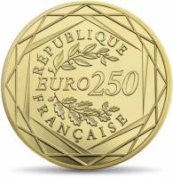 (№2015) Монета Франция 2015 год 250 Euro (Трилогия Ростер)