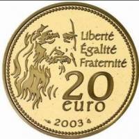 (№2003km1354) Монета Франция 2003 год 20 Euro (500 Years of Image amp;"Mona Lisaamp;" by Leonardo da