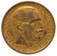 (№1928km63.1) Монета Италия 1928 год 2 Lire (Экспозиция Милан)