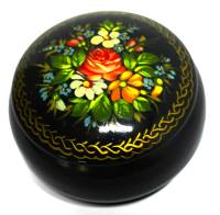 Шкатулка, роспись, лак, металл, 4*8 см., СССР (сост. на фото)