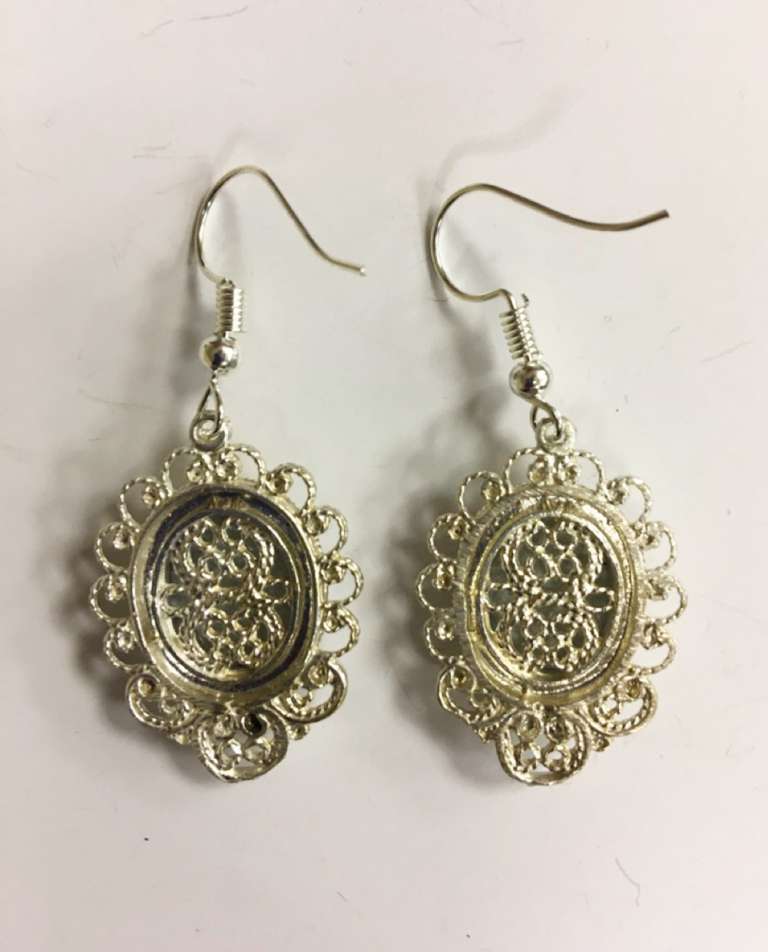 Серьги "Финифть", серебрение (сост. на фото)