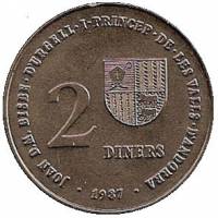 () Монета Андорра 1987 год 2  ""    AU