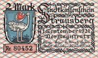 (№1921) Банкнота Германия 1921 год "2 Mark"