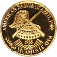(№1988km4) Монета Восточное Самоа 1988 год 50 Dollars (Америка)