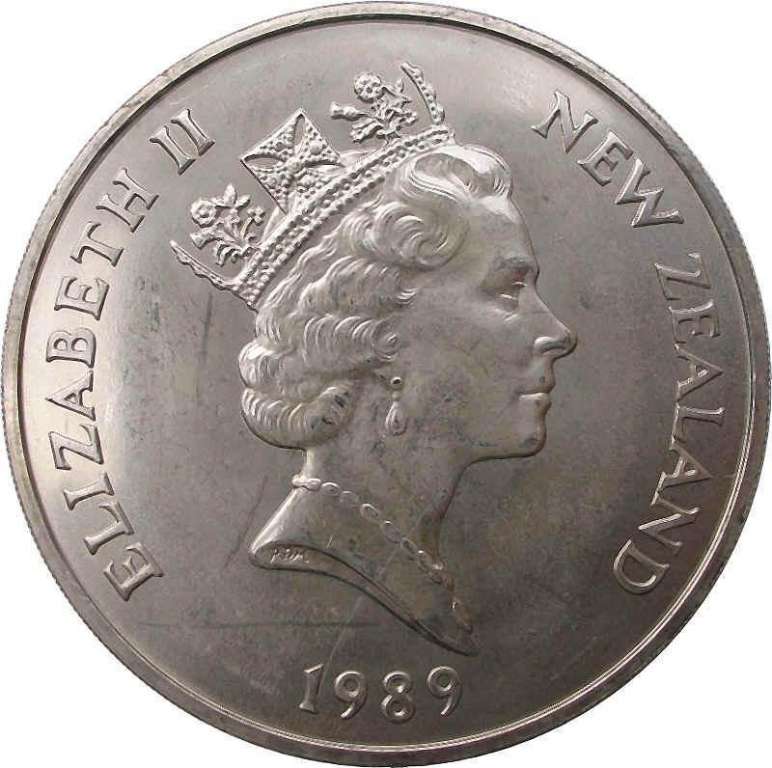 (1989) Монета Новая Зеландия 1989 год 1 доллар &quot;XIV Игры Содружества. Пловец&quot;  Медь-Никель  UNC