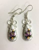 Серьги "Финифть", серебрение (сост. на фото)