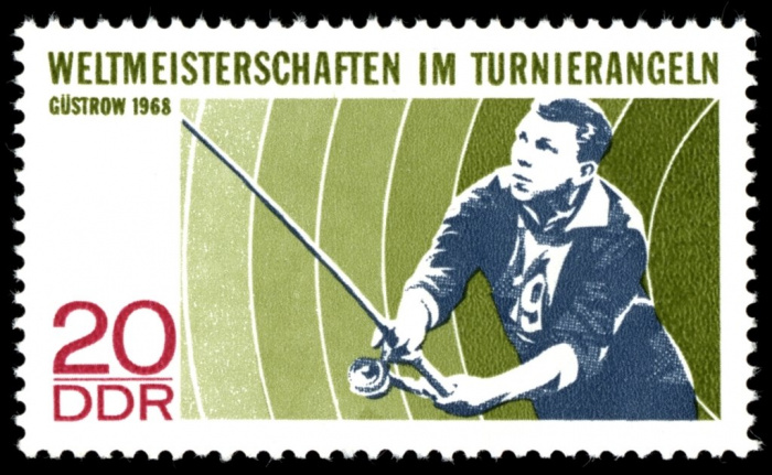 (1968-042) Марка Германия (ГДР) &quot;Рыбная ловля&quot;    Спортивные мероприятия II Θ