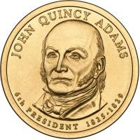06s Монета США 2008 год 1 доллар Джон Куинси Адамс 2008 год Латунь  PROOF